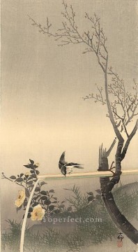 150の主題の芸術作品 Painting - 石チャット 大原古邨鳥